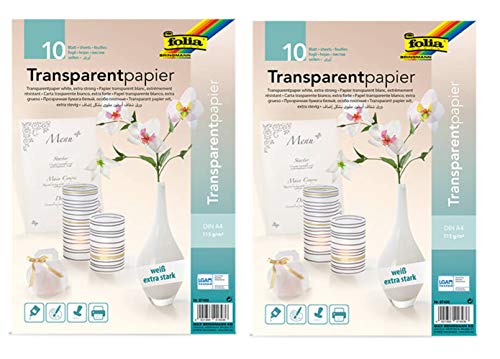 folia 87400 - Transparentpapier, DIN A4 (Weiß, 20 Blatt) von folia