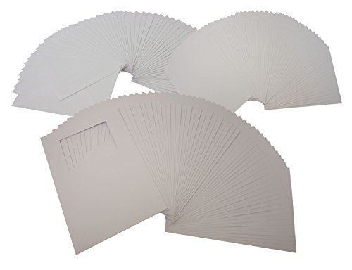 folia 8768 - Passepartoutkarten mit rechteckigem Ausschnitt, weiß, DIN A6, 50 Karten und Kuverts - ideal zum kreativen Gestalten von Einladungen, Glückwunschkarten von folia