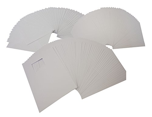 folia 8769 - Passepartoutkarten mit quadratischem Ausschnitt, weiß, DIN A6, 50 Karten und Kuverts - ideal zum kreativen Gestalten von Einladungen, Glückwunschkarten von folia