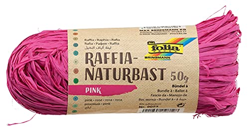 folia 9023 - Raffia Naturbast pink, 1 Bündel mit 50 g, Schnur aus natürlichem Strohgemisch, ideal zum Basteln, zur Dekoration oder für Gestecke, Sträuße und andere floristische Arbeiten folia 9023 - Raffia Naturbast pink, 1 Bündel mit 50 g, Schnur aus natürlichem Strohgemisch, ideal zum Basteln, zur Dekoration oder für Gestecke, Sträuße und andere floristische Arbeiten von folia
