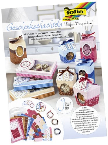 folia 976 - Geschenkschachteln, Süßes Verpacken, 9 Schachteln zum selber Basteln, ideal für selbstgemachte Naschereien und Backwaren folia 976 - Geschenkschachteln, Süßes Verpacken, 9 Schachteln zum selber Basteln, ideal für selbstgemachte Naschereien und Backwaren von folia