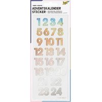 folia Adventskalenderzahlen NUMBERS IRIDESCENT irisierend 24 St. von folia