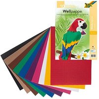 folia Bastelwellpappe E-Welle farbsortiert 1 Pack von folia