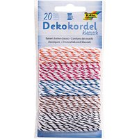 folia Kordeln Deko Klassisch matt weiß -gelb, -rosa, -flieder, -hellblau, -hellgrün 2,0 mm x 5x4,0 m von folia