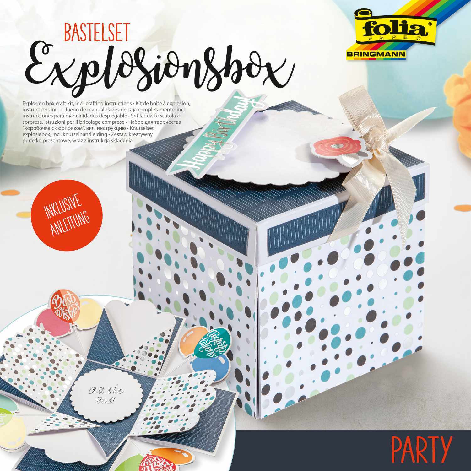 Explosionsbox Bastelset Party von folia