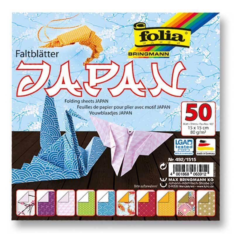 Faltblätter Japan 15x15cm 50 Blatt von folia