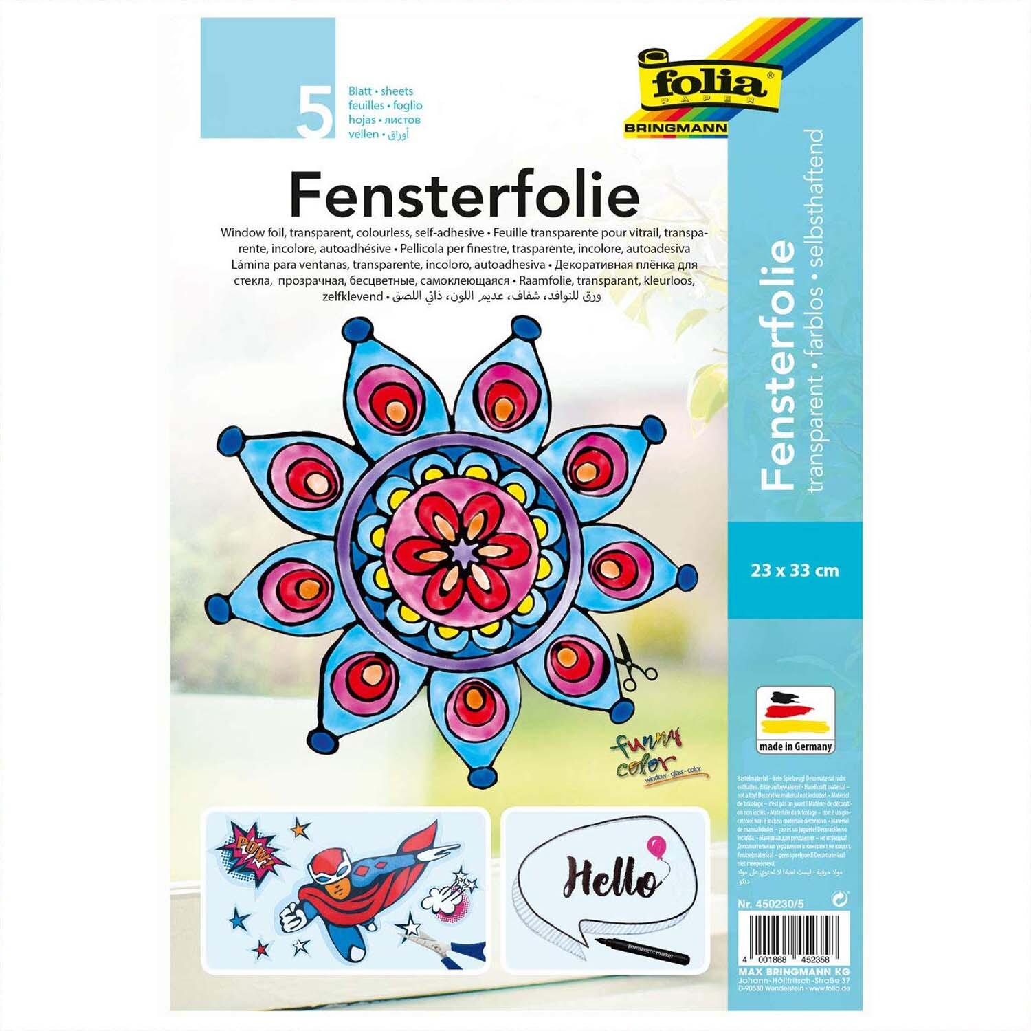 folia Fensterfolie adhäsiv 23x33cm 5 Stück folia Fensterfolie adhäsiv 23x33cm 5 Stück von folia