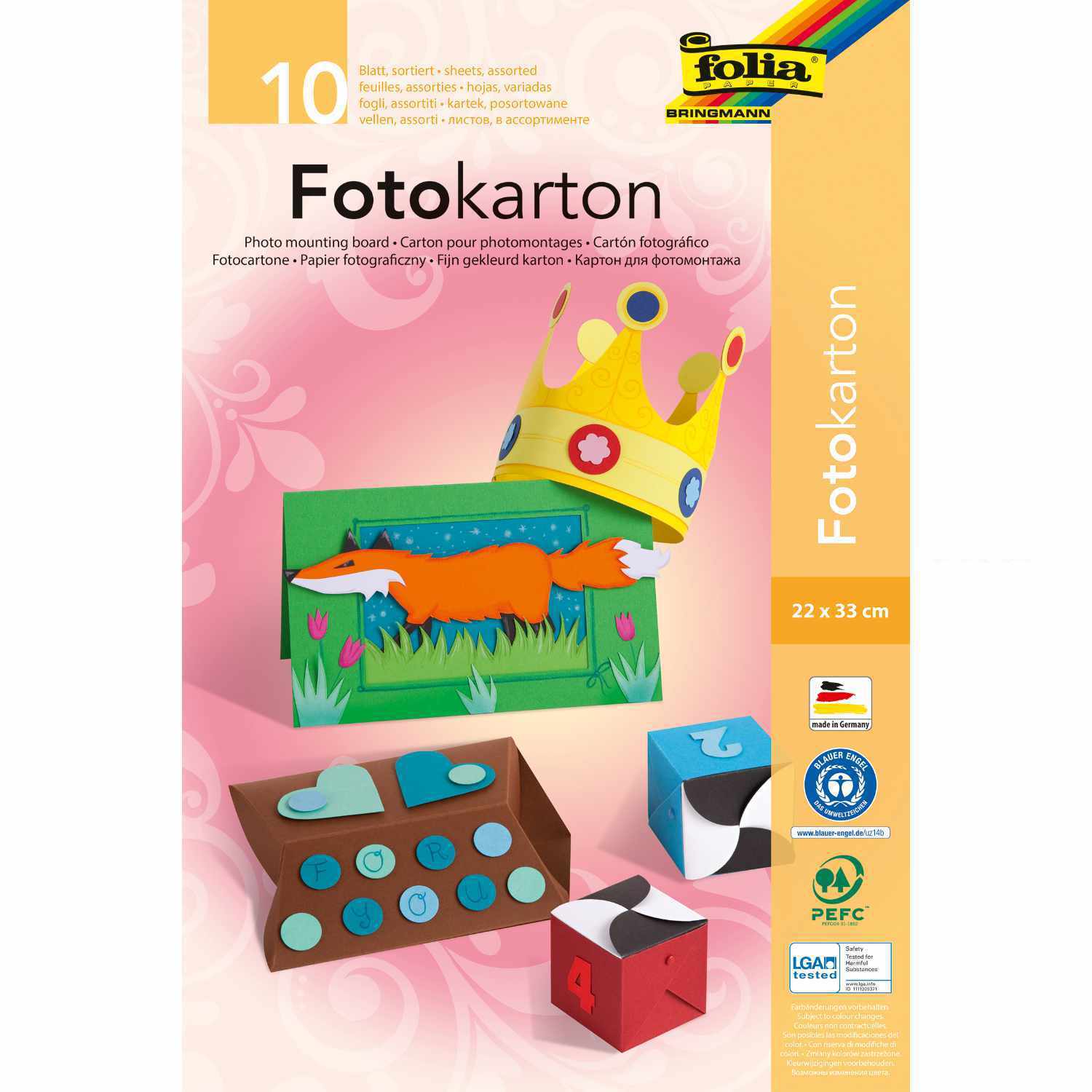 Fotokarton 22x33cm 300g/m² 10 Blatt von folia