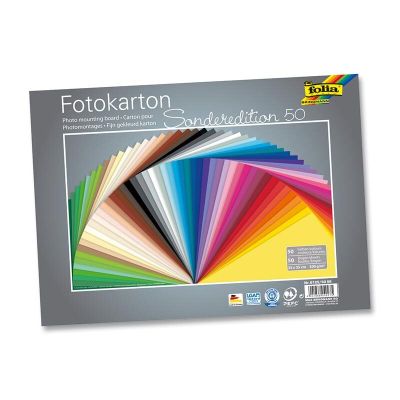 Fotokarton farbig sortiert 25x35cm 300g/m² 50 Bogen von folia