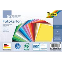 folia Fotokarton farbsortiert 300 g/qm 50 Blatt von folia