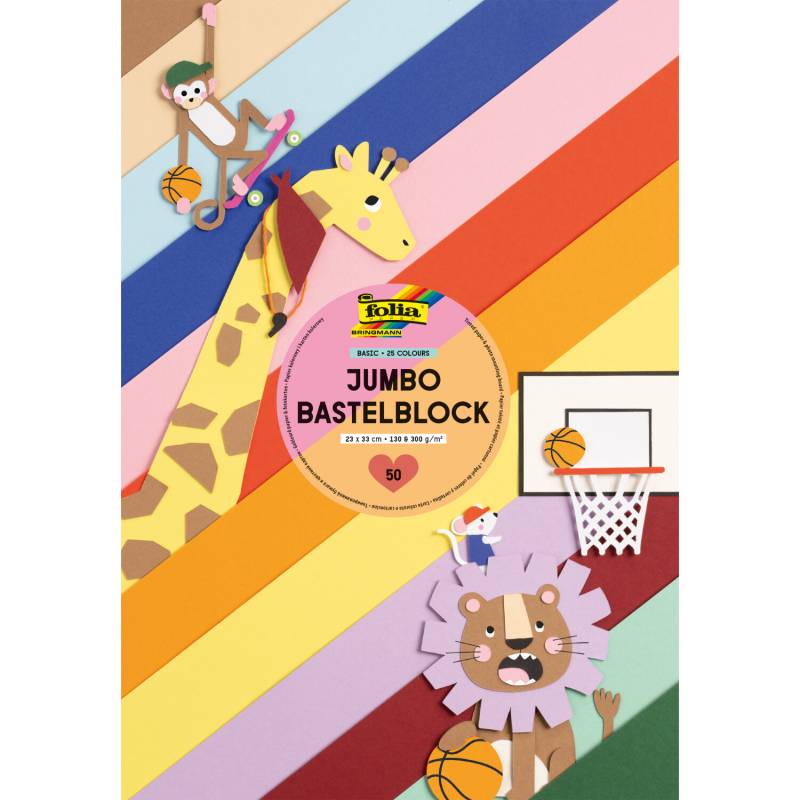 folia Jumbo Bastelblock Tonpapier/Fotokarton 50 Blatt von folia