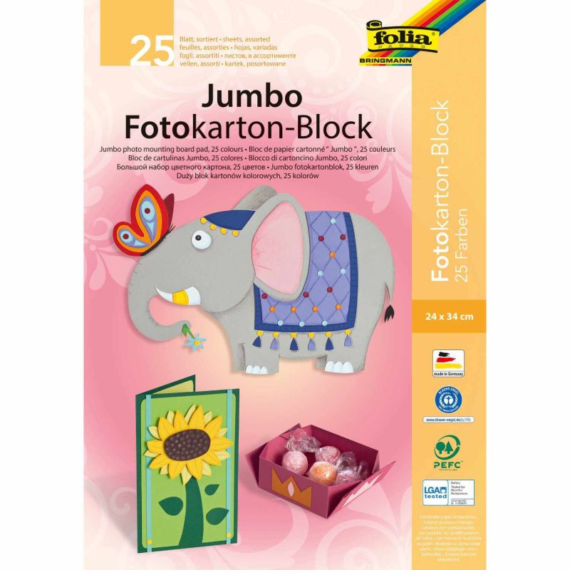 Jumbo Fotokarton-Block 24x34cm 300g/m² 25 Blatt von folia