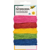 folia Kordel Papier farbig rauh pink, rot, gelb, grün, blau; 3,0 mm x 5x 5,0 m von folia