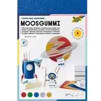 folia Moosgummi GLITTER BASIC 5-farbig sortiert 5 Blatt von folia