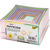 12 folia PASTELL Geschenkboxen-Set bunt von folia