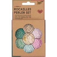 folia Perlen-Set Rocailles pastell mehrfarbig von folia