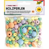 folia Perlen-Set aus Holz pastell mehrfarbig folia Perlen-Set aus Holz pastell mehrfarbig von folia