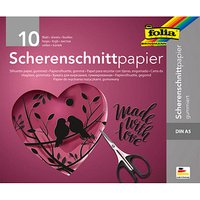 folia Scherenschnittpapier gummiert schwarz 105 g/qm 10 Blatt von folia