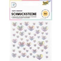 folia Schmucksteine transparent HEARTS IRIDESCENT 54 St. von folia