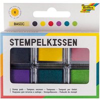 folia Stempelkissen basic schwarz, gelb, rot, lila, türkis, grün 6x 2,4 x 2,4 cm folia Stempelkissen basic schwarz, gelb, rot, lila, türkis, grün 6x 2,4 x 2,4 cm von folia