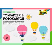 folia Tonpapier Block Basic farbsortiert 130/300 g/qm 60 St. von folia