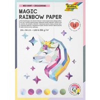 folia Tonpapier Magic Rainbow Paper farbsortiert 120 / 250 g/qm 12 Blatt von folia