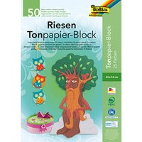 folia Tonpapier Riesen-Block farbsortiert 130 g/qm 50 Blatt von folia