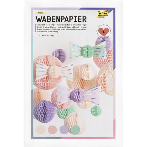 folia Wabenpapier 30-lagig Effektpapier Scrapbooking Grußkarten Geschenkverpackung Schachteln Papiertüten Kreativarbeiten Material Pastel folia Wabenpapier 30-lagig Effektpapier Scrapbooking Grußkarten Geschenkverpackung Schachteln Papiertüten Kreativarbeiten Material Pastel von folia