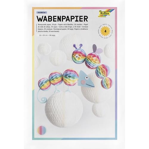 folia Wabenpapier 30-lagig Effektpapier Scrapbooking Grußkarten Geschenkverpackung Schachteln Papiertüten Kreativarbeiten Material Rainbow folia Wabenpapier 30-lagig Effektpapier Scrapbooking Grußkarten Geschenkverpackung Schachteln Papiertüten Kreativarbeiten Material Rainbow von folia