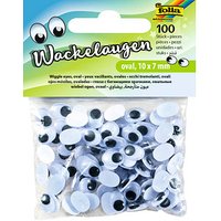 folia Wackelaugen weiß oval, 100 St. folia Wackelaugen weiß oval, 100 St. von folia