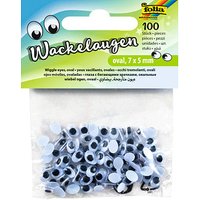 folia Wackelaugen weiß oval, 100 St. folia Wackelaugen weiß oval, 100 St. von folia