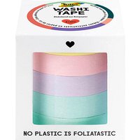 folia Washi Tape UNI PASTELL Deko-Klebeband matt 10,0 mm x 10,0 m 5 Rollen von folia