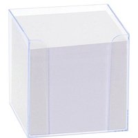 folia Zettelbox LUXBOX transparent inkl. 800 Notizzettel weiß von folia
