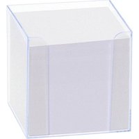 folia Zettelbox LUXBOX transparent inkl. 800 Notizzettel weiß von folia
