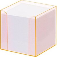 folia Zettelbox LUXBOX transparent inkl. 800 Notizzettel weiß von folia
