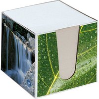 folia Zettelbox grün inkl. 650 Notizzettel weißgrau von folia