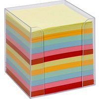 folia Zettelbox transparent inkl. 700 Notizzettel farbig sortiert von folia