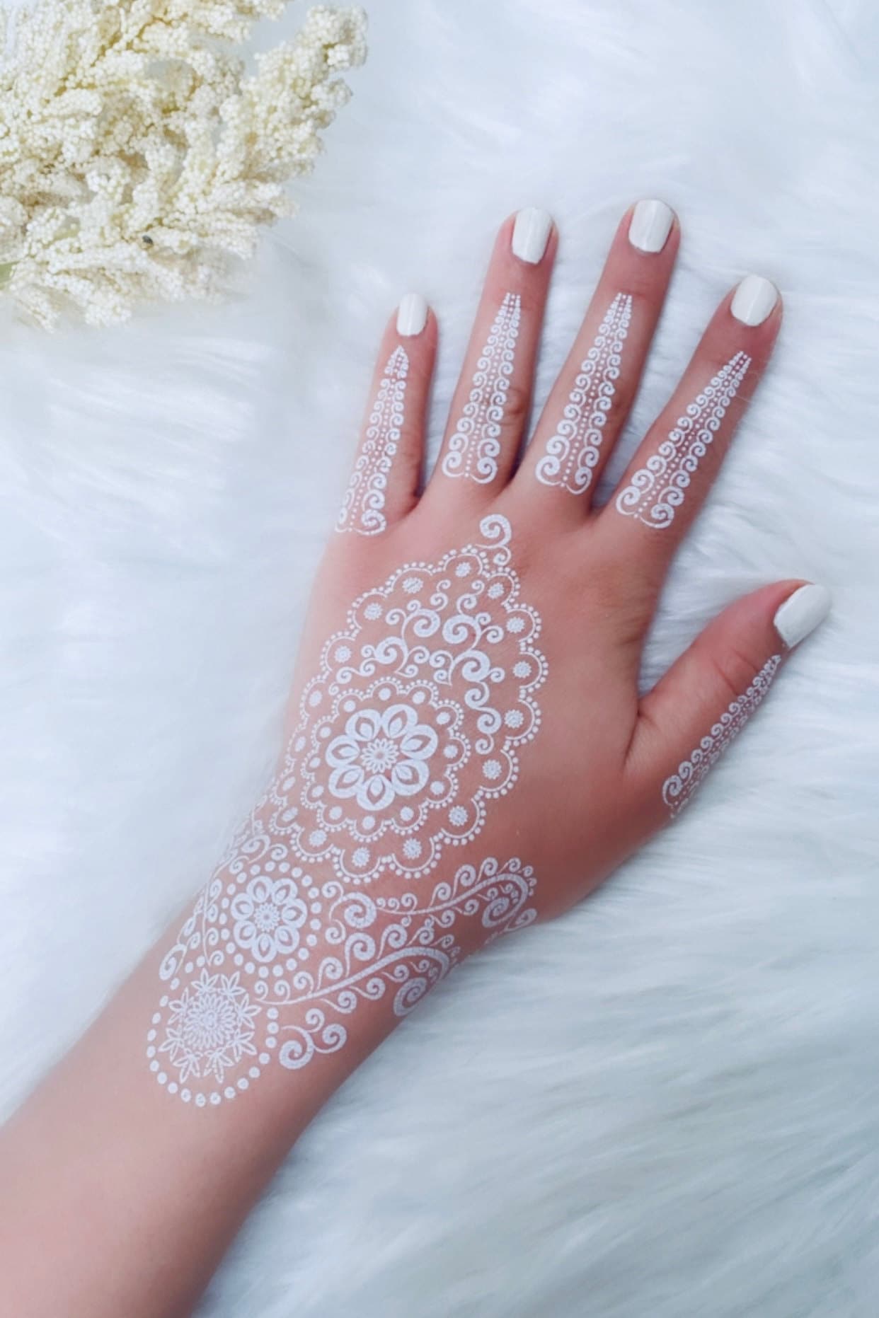 Instant Henna Tattoo, Weiße Henna, Sticker Temporäres Tattoo von follaallof