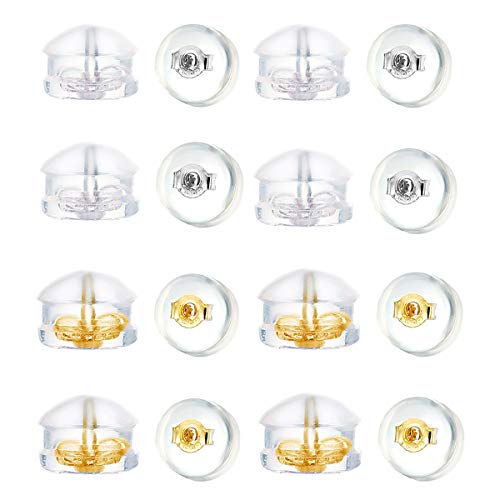 Fomissky Sichere Ohrring-Verschlüsse aus Gummi, 8 Paar Silikon-Ohrring-Verschlüsse, transparente Ohrring-Verschlüsse für Haken, Ohrstecker, teure Ohrringe von fomissky-sisa