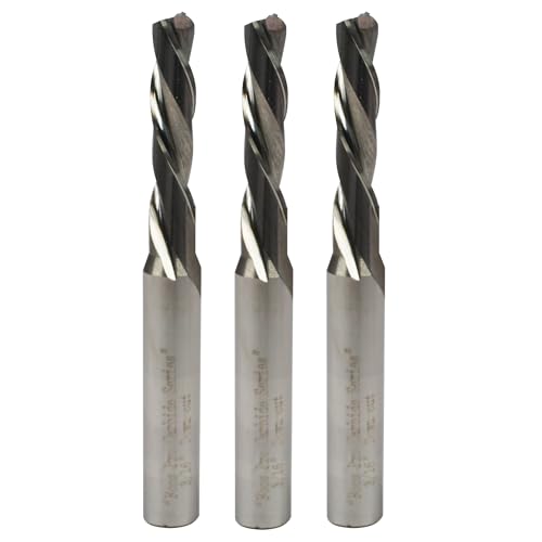 FOOS - Down-Cut Spiralfräser-Bit-Set, Vollhartmetall, 6,35 mm Schaft, Veteranenbesitz (3 Stück 3/16 Zoll) von foos