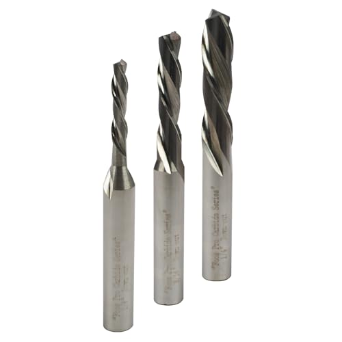 FOOS - Spiralfräsen-Bit-Set nach unten geschnitten – Vollhartmetall – 1/4-Zoll-Schäfte – Veteranenbesitz (3 Stück 1/4 Zoll, 3/16 Zoll, 1/8 Zoll) von foos