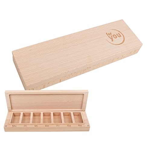 for you tablettenbox holz - 7 tage für die Wocheneinteilung von Montag bis Sonntag - Handarbeit aus unbehandeltem Buchenholz - Pro Tag passen 18 Kapseln der Standardgröße 0 - Organisation, Geschenk for you tablettenbox holz - 7 tage für die Wocheneinteilung von Montag bis Sonntag - Handarbeit aus unbehandeltem Buchenholz - Pro Tag passen 18 Kapseln der Standardgröße 0 - Organisation, Geschenk von for you