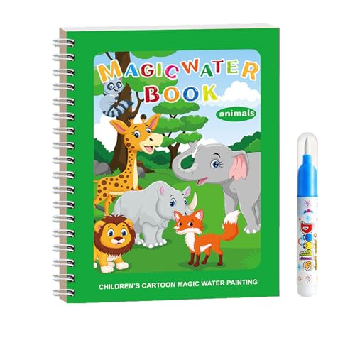 Korlem Magisches Malbuch Wasser Wiederverwendbares Wasserfestes Notizbuch Für Kinder, Wiederverwendbares Pädagogisches Zeichenbuch, Kreatives Und Lustiges Montessori-Spielzeug (Tierwelt, 1) von forbany