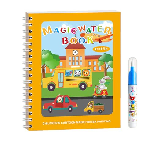 Korlem Magisches Malbuch Wasser Wiederverwendbares Wasserfestes Notizbuch Für Kinder, Wiederverwendbares Pädagogisches Zeichenbuch, Kreatives Und Lustiges Montessori-Spielzeug (Transport, 1) von forbany