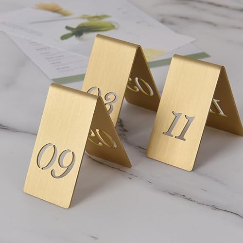 1 Bis 20, Doppelte Beistelltischnummern, 1-10/20 Messing Hollow Stapelbarnummern Stand Desk Schilder Für Restaurants Cafes Bars Hochzeit(Size:1 to 20) von forestalk