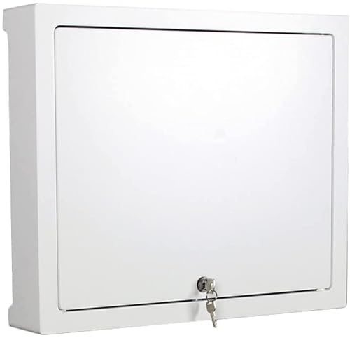 forestalk WLAN-Router-aufbewahrungsregal, Weiße Router-aufbewahrungsbox Mit Schloss, Sammelleitung, Informationsbox, Schwachstrombox, Schutzbox, Halterung, Schwimmendes Wandregal(Size:38cm) von forestalk