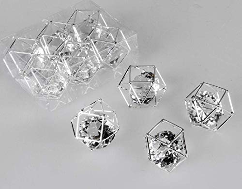 Formano Dekowürfel Ø 3cm Silber-Kristall Tischdeko Schalendeko Metall 6 Stück von formano