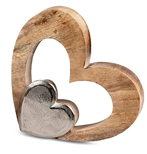 formano Deko Herz aus Alu Mango Holz zum Stellen Aufsteller 18 cm Tischdeko Dekoration formano Deko Herz aus Alu Mango Holz zum Stellen Aufsteller 18 cm Tischdeko Dekoration von formano