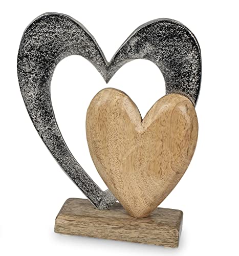 formano Deko Herz aus Alu Mango Holz zum Stellen Aufsteller 26 cm Tischdeko Dekoration formano Deko Herz aus Alu Mango Holz zum Stellen Aufsteller 26 cm Tischdeko Dekoration von formano