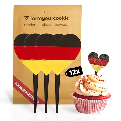 12 Stück Cupcake Fähnchen Deutschland Flaggen Herz Tortendekoration Fußball EURO Dekoration Fußballparty EM Cocktail Fahne Geschenke Fußballfans Mottoparty Kuchen Topper Muffin Deko 12 Stück Cupcake Fähnchen Deutschland Flaggen Herz Tortendekoration Fußball EURO Dekoration Fußballparty EM Cocktail Fahne Geschenke Fußballfans Mottoparty Kuchen Topper Muffin Deko von formyourcookie
